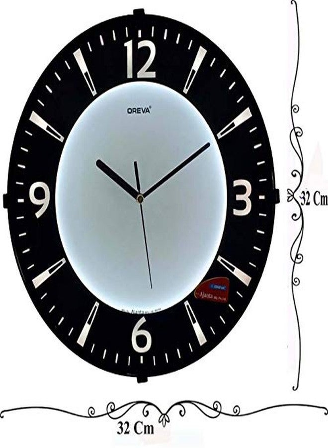 Oreva Back Light Round Plastic Analog Wall Clock (32 cm x 32 cm x 4 cm, White LED, AQ 1667) - Image 2
